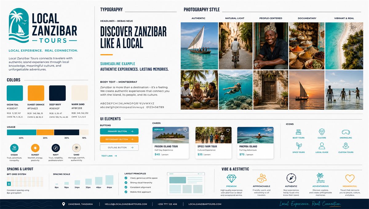 De stijlgids voor de website van Local Zanzibar Tours