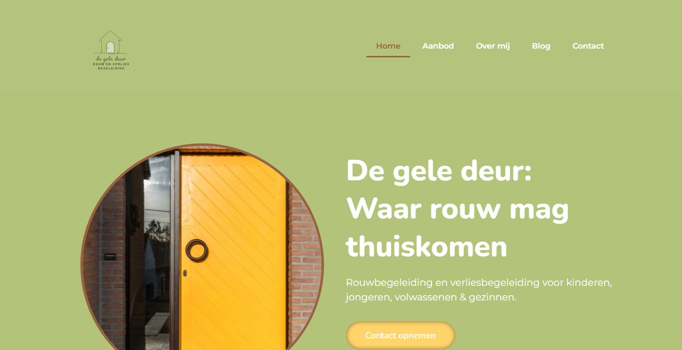 De website die ik voor De Gele Deur bouwde